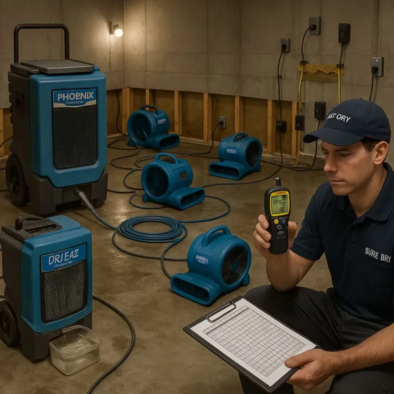 Structural Drying and Dehumidification process in Lookout Mountain, TN